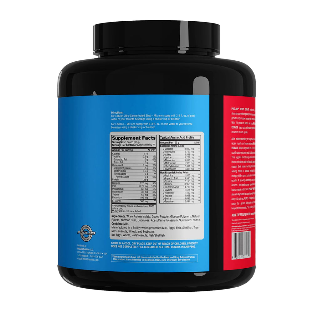 ProLab Whey Isolate Vanilla Ice Cream shake poured into glass illustrates quick absorption.