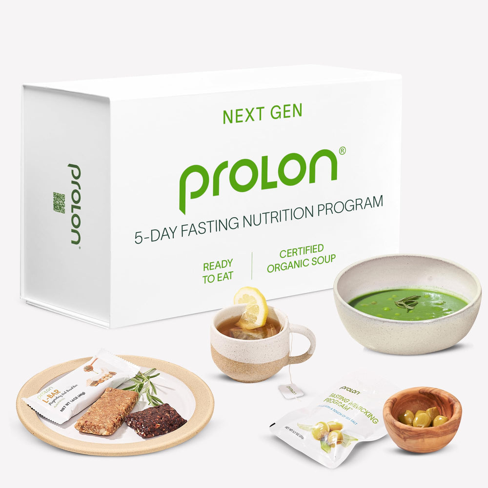 Prolon 5-Day Kit packaging showcases a complete fasting meal plan for at-home or travel use.