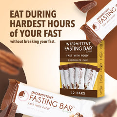 Close-up of Prolon bar with chocolate chips and sea salt