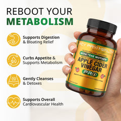 Promethean Wellness ACV Pro capsules close-up highlighting ingredients for digestion support.