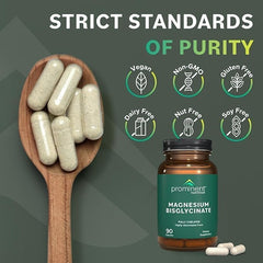 Prominent Nutrition magnesium bisglycinate bottle on desk for daily routine.