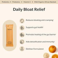 Promix Debloat probiotic powder blend supports gut balance and comfortable bloating.