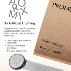 Promix Nutrition B12-enriched vanilla vegan protein for daily nutrition goals.