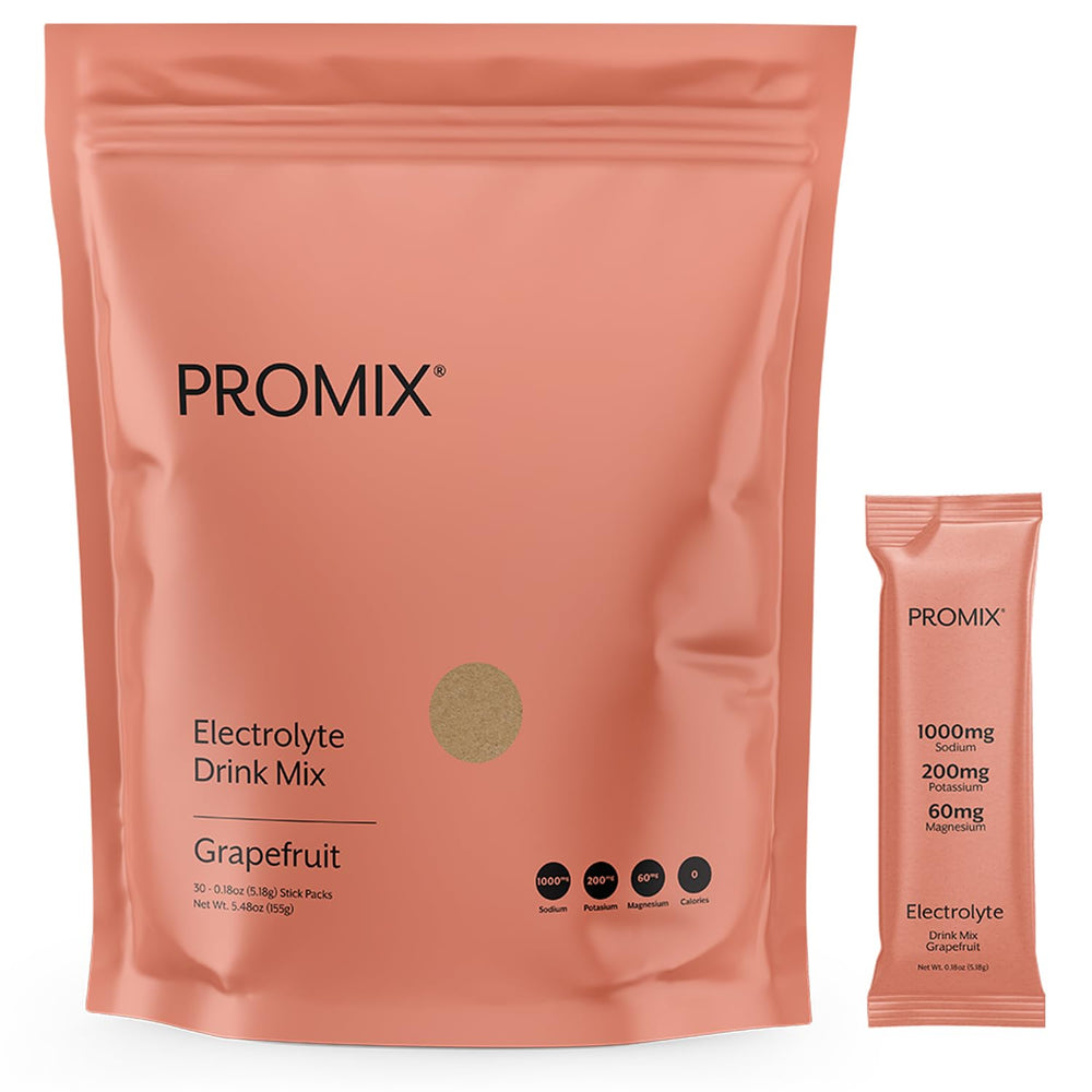 ProMix Nutrition electrolytes powder packets with grapefruit flavor for refreshing hydration during workouts