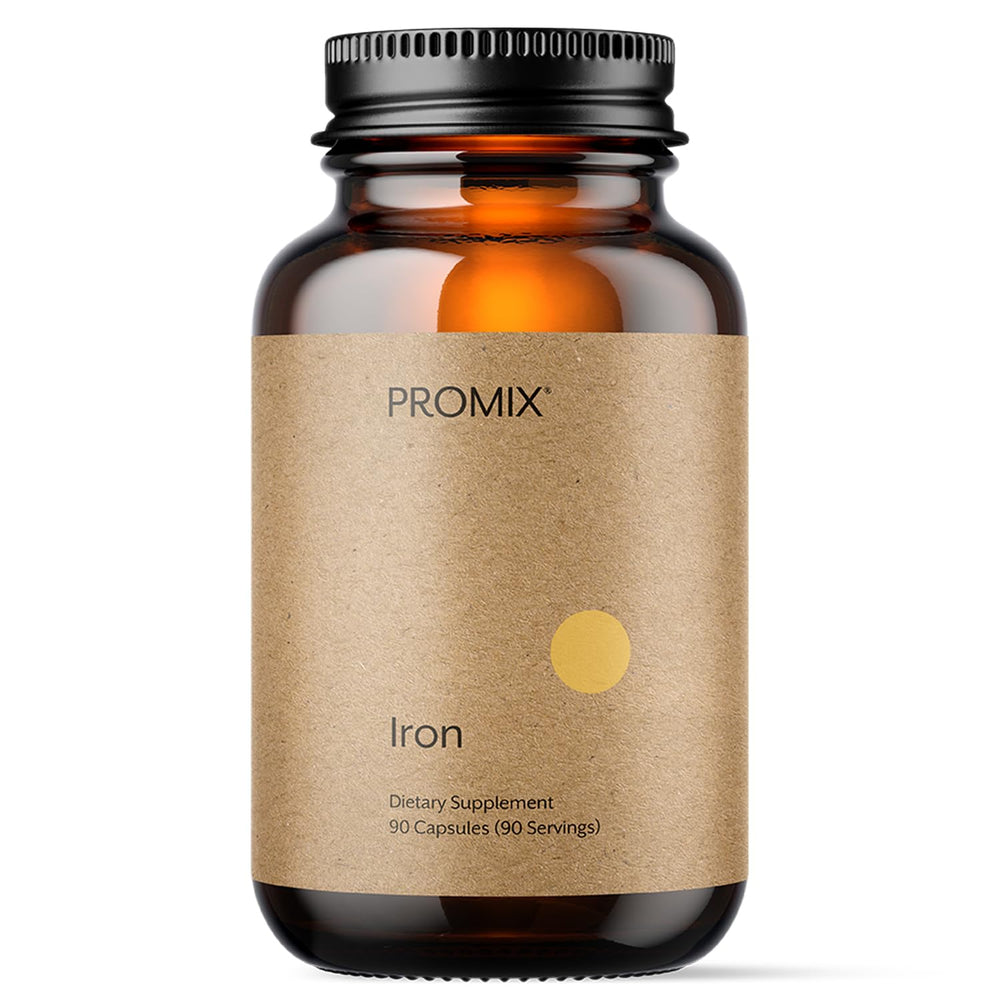 Promix Nutrition Heme Iron bottle with capsules for easy, gut-friendly daily iron