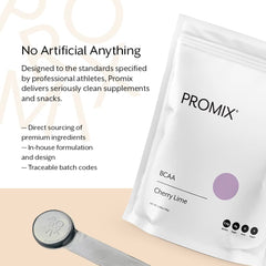Promix BCAA packaging emphasizes 30 servings of sugar-free formula