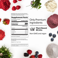 Promix BCAA mixed-berry powder pouring into a glass for quick hydration