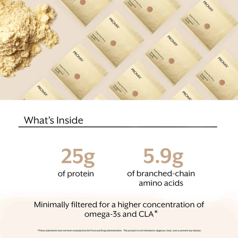 Vanilla smoothie featuring ProMix Nutrition whey protein for easy breakfast.