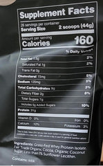 Promix Nutrition whey protein isolate chocolate close-up of raw cocoa particles and blend