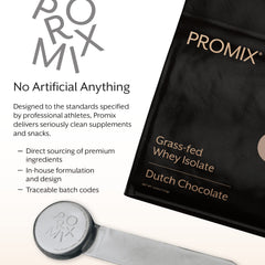 Promix Nutrition whey protein isolate chocolate serving size and nutrition facts on label