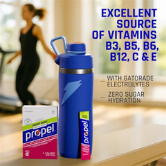 Propel Energy Boost powder mixing with water for a refreshing electrolyte drink