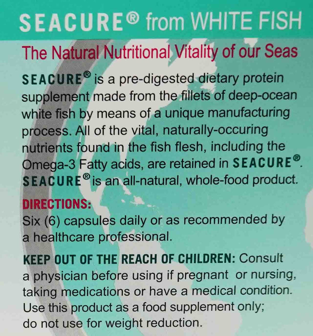 Proper Nutrition Seacure capsules close-up showing omega-3 rich protein source.