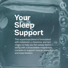 Proper The Blues Sleep Aid label closeup highlights melatonin and magnesium.