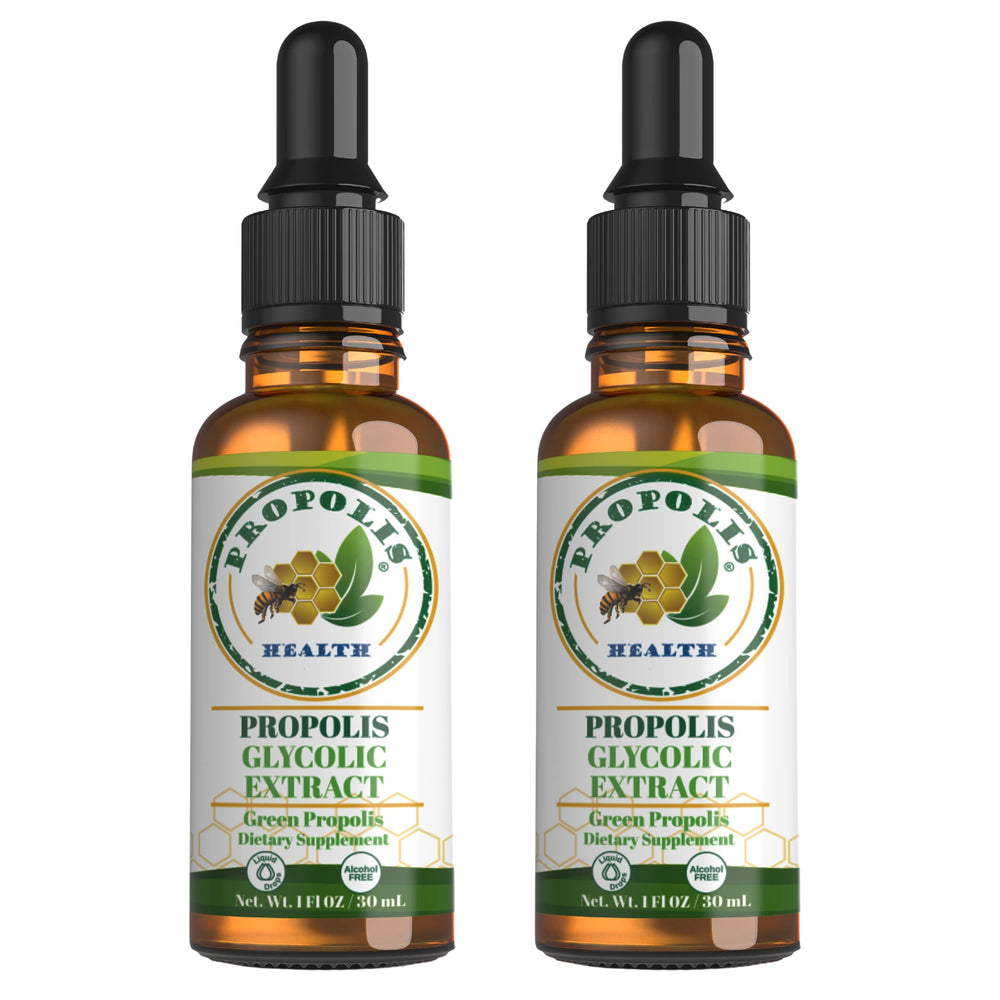 Propolis Health Green Propolis Extract bottle with dropper for convenient immune support.