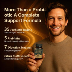 Proriginal delayed-release capsules ensure probiotic delivery to the gut.