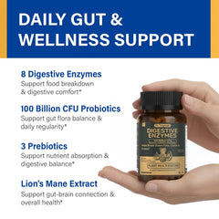 Proriginal Digestive Enzymes bottle pour showing on-the-go digestive support.