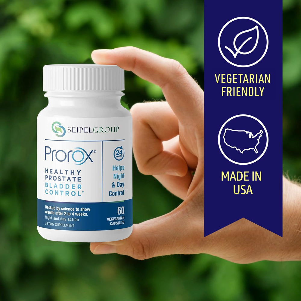 PROROX two-capsule daily dosage for ongoing bladder and prostate wellness.