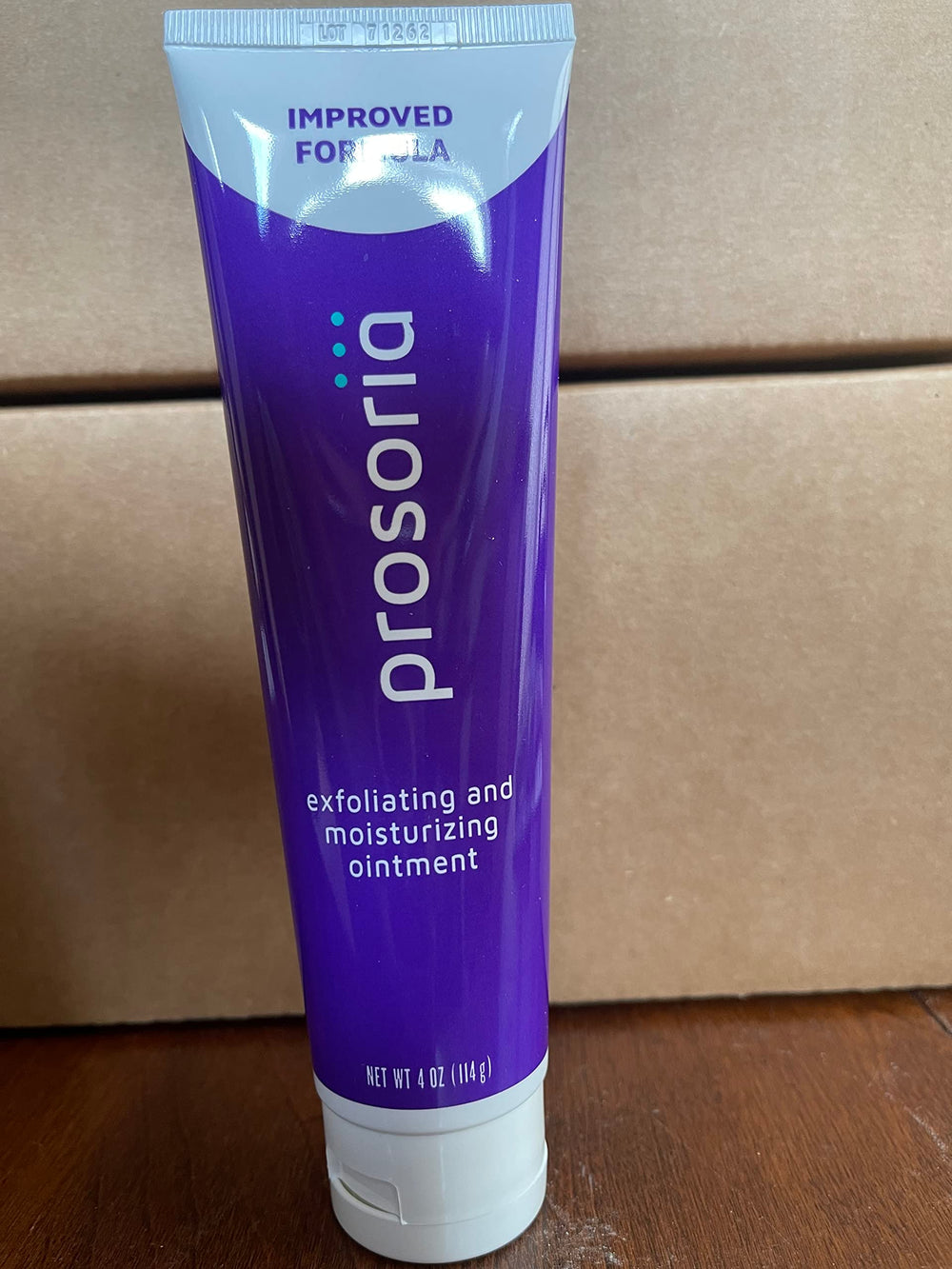 Prosoria daily treatment system packaging shows convenient once-daily application.