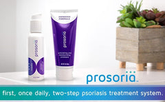 Prosoria ointment applied to elbow for rough, dry skin care