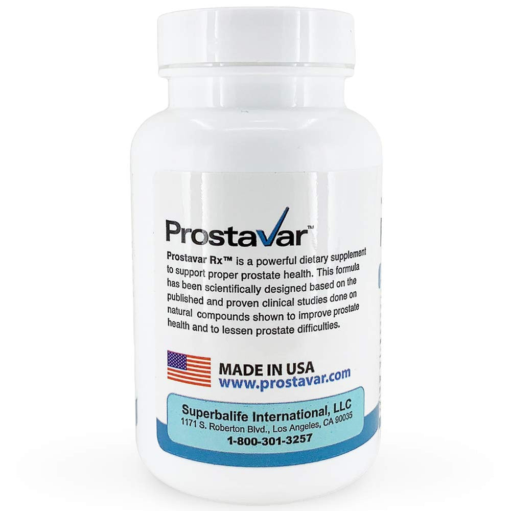 Prostavar bottle label detail emphasizing natural ingredients and clean formulations.
