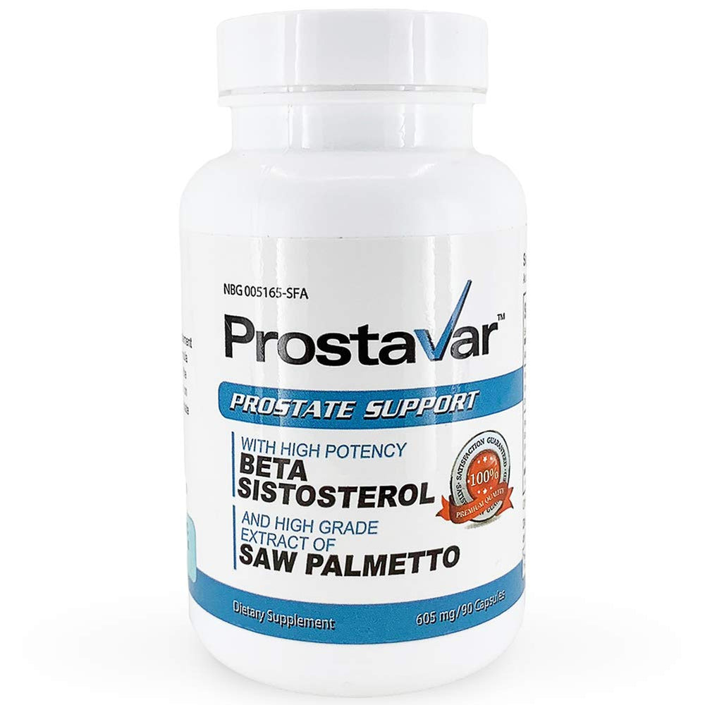 Prostavar saw palmetto capsules closeup highlighting capsule quality and consistency.