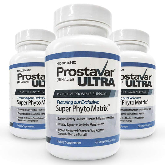 Prostavar Ultra bottle front view, premium prostate support formula for daily use.
