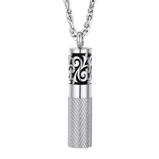 PROSTEEL locket round diffuser pendant on stainless steel, ideal for everyday wear.