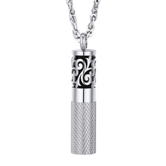 PROSTEEL locket round diffuser pendant on stainless steel, ideal for everyday wear.