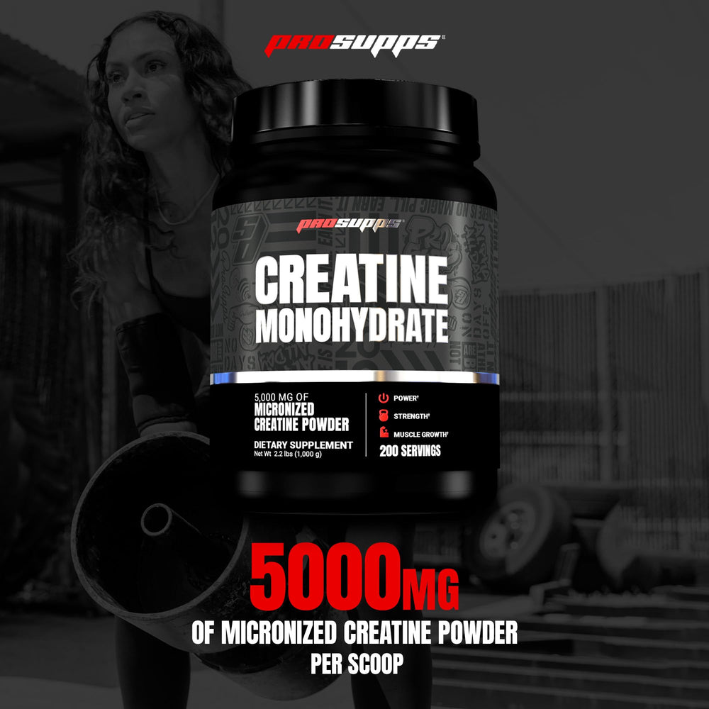 PROSUPPS Creatine Monohydrate Powder scoop showing precise serving.