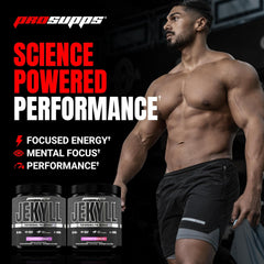 Dr. Jekyll scoop-dispense close-up showing precise dosing for steady energy.
