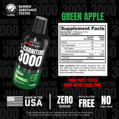 Green Apple bottle highlights flavor and product identity.