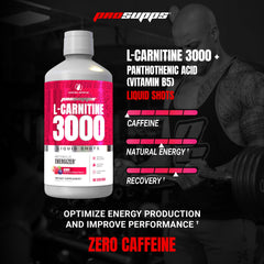PROSUPPS L-Carnitine Liquid 3000 pour highlights portable energy boost without sugar or carbs.