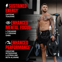 PROSUPPS Mr. Hyde Signature blue razz scoop in water demonstrates quick-prep powder mix.