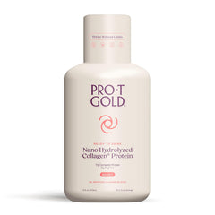 ProT Gold Berry Sugar Free Liquid Protein Shot bottle highlights complete protein nutrition for daily wellness.