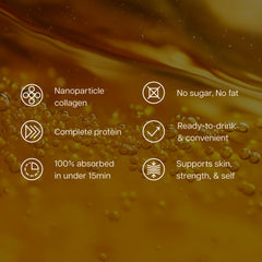 Label on ProT Gold Liquid Collagen Shot highlights nano-hydrolyzed collagen for fast absorption