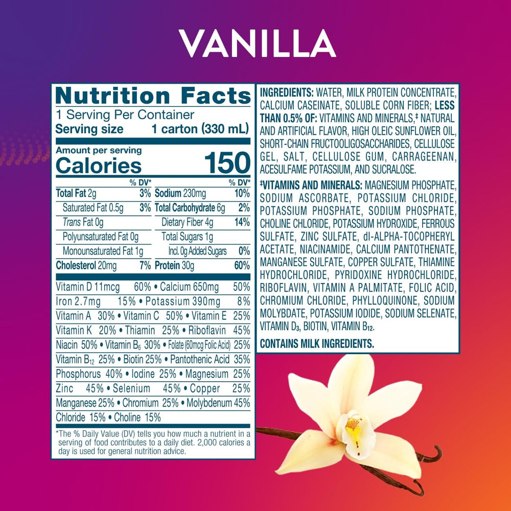 Protality Vanilla Shake with scoop beside ready-to-mix bottle.