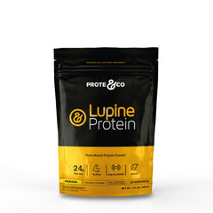 Prote&Co Lupin Protein banana canister shown for smooth post-workout shakes
