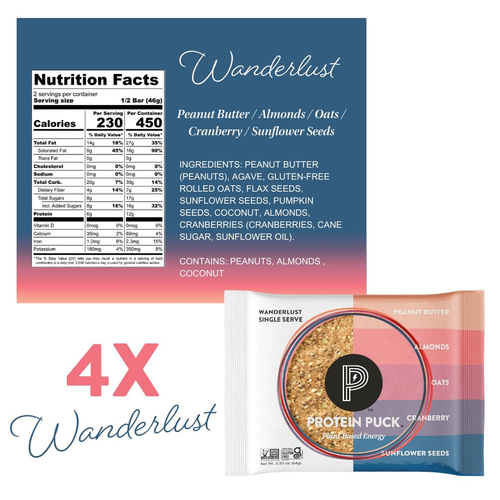 Protein Puck gluten-free, non-dairy, Kosher certified bar for clean, snack-friendly energy.