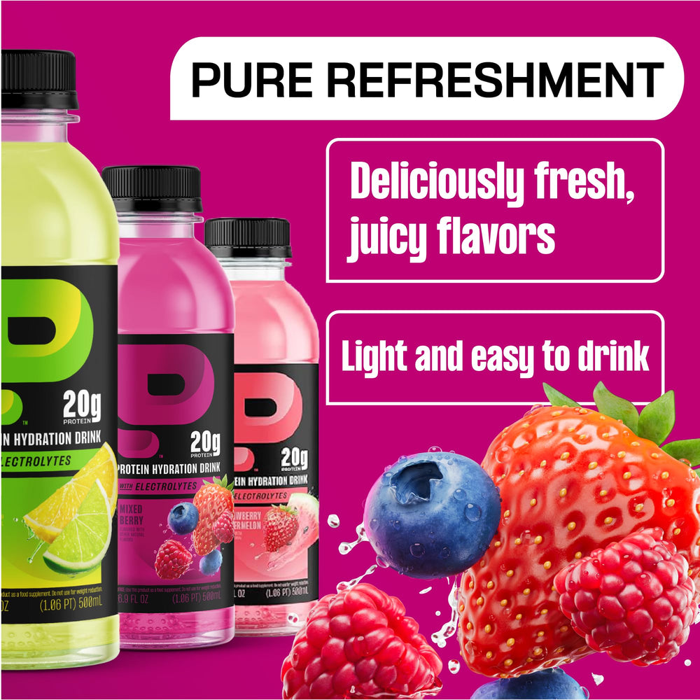 Protein2o whey protein isolate and electrolytes shown for daily performance.