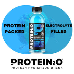 Protein2o nutrition label close-up showing electrolytes and caffeine content