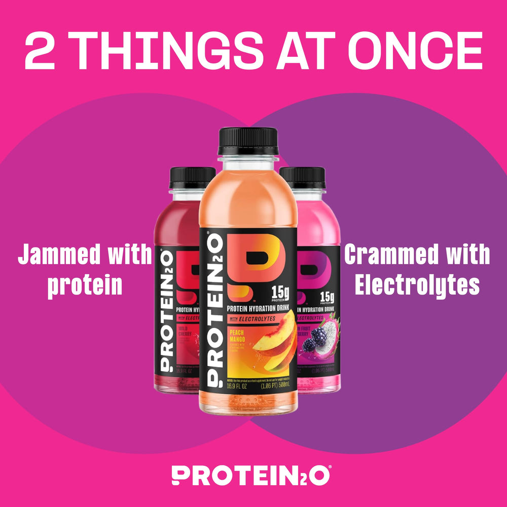 Protein2o bottle emphasizing zero sugar and light, refreshing taste
