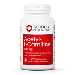Protocol for Life Balance Acetyl-L-Carnitine bottle for energy support.