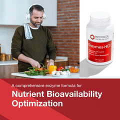 Protocol for Life Balance Enzymes-HCl capsules arranged for easy digestion support