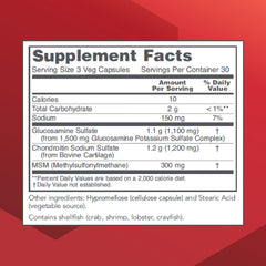Protocol for Life Balance glucosamine chondroitin MSM capsules closeup for daily joint care