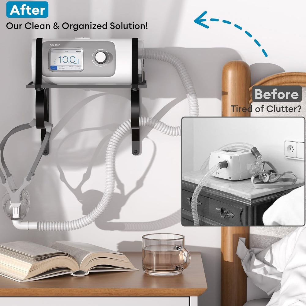 ProtoRack CPAP mask hook securely holds your mask to reduce clutter.