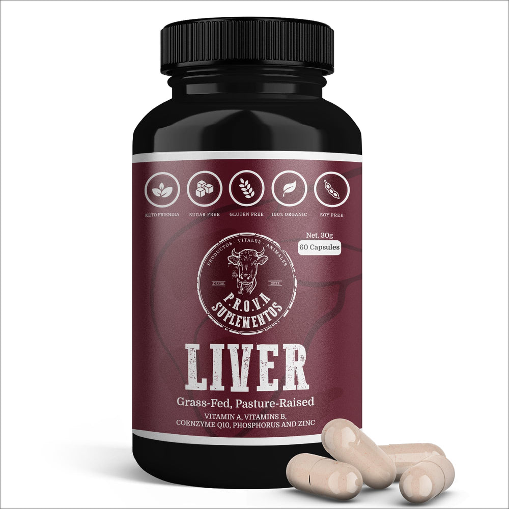 PROVA Grass Fed Beef Liver Capsules bottle shown for premium liver support