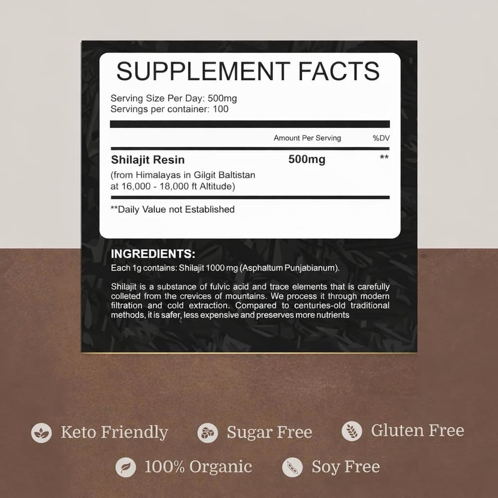 PROVA Himalayan Pure Shilajit Resin in a labeled jar, lab-tested for safety.