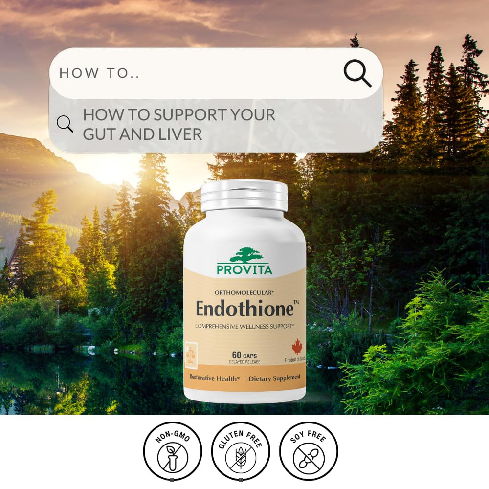PROVITA Endothione ingredient panel shows zinc and selenium for detox support