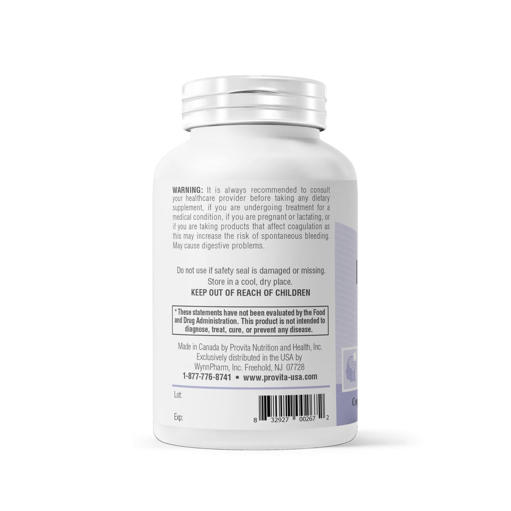 PROVITA Neuro Max capsules arranged with blue and white palette.