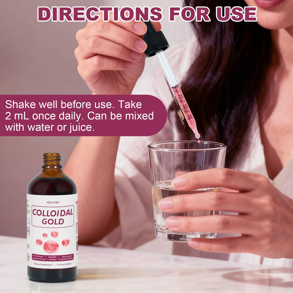 Provspro Colloidal Gold 24K purity symbol signaling high quality and transparency